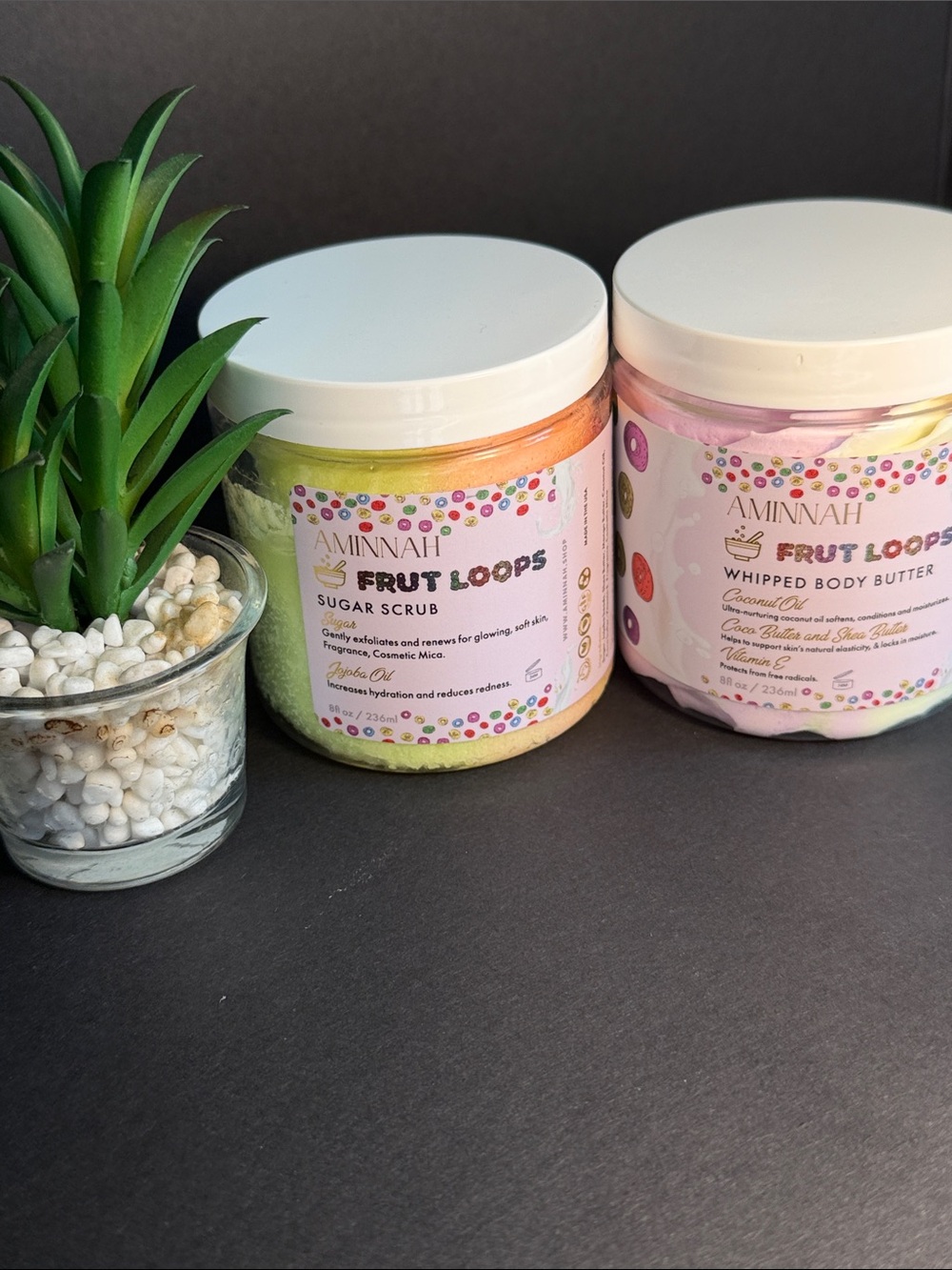 Past and Present 💕Aminnah Frut Loops
Sugar and Whipped Body Butter 💕